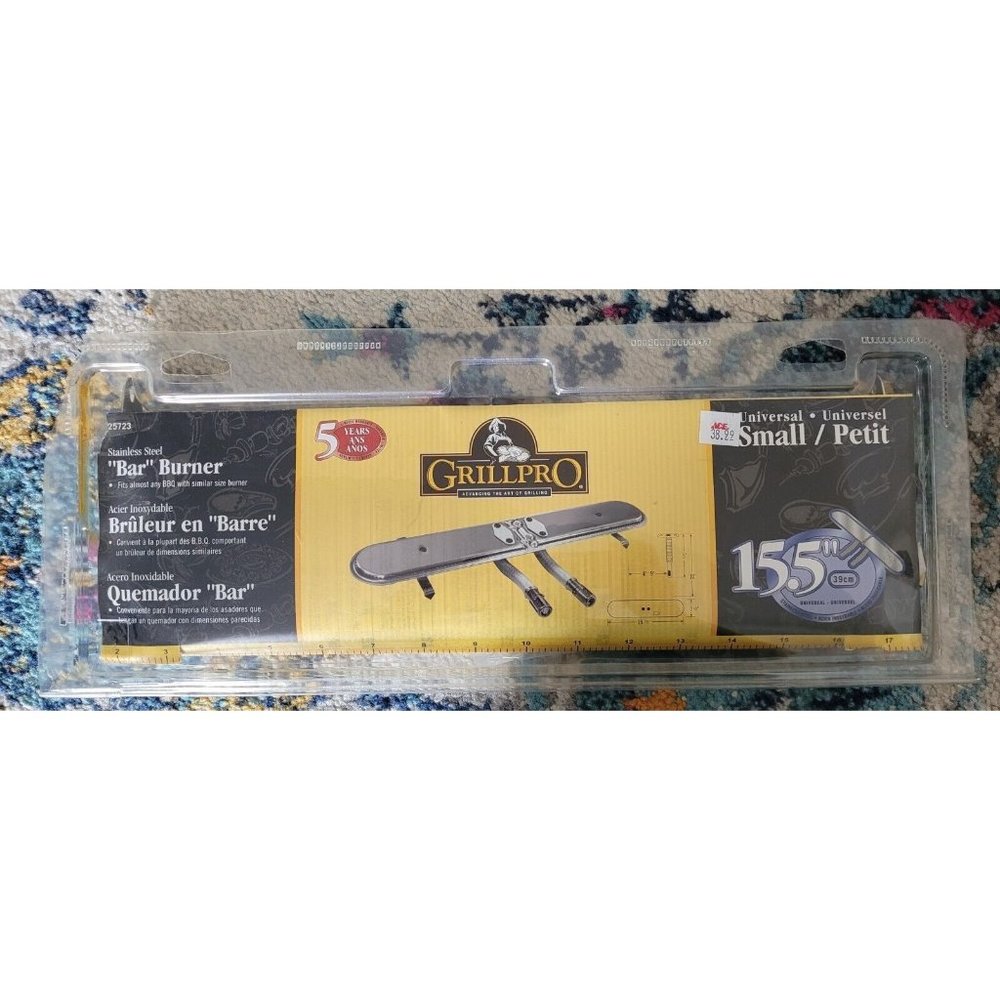 ONWARD MFG - GRILL PRO 25723 Universal Stainless Steel Dual Bar Burner 15.5"NEW